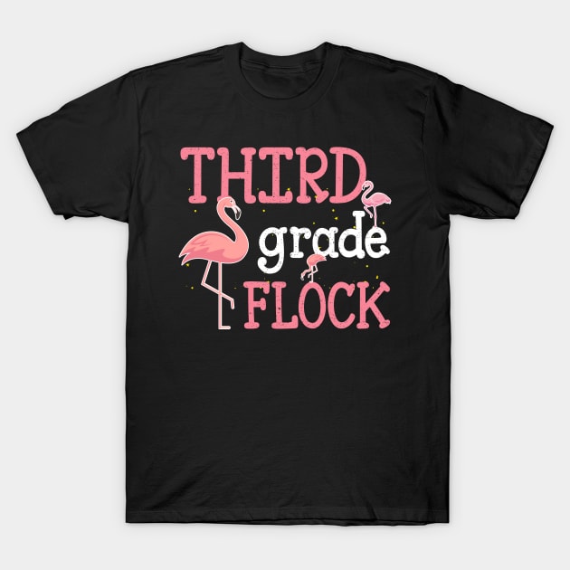 Flamingo 3rd Third Grade Back To School T-Shirt by kateeleone97023